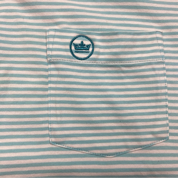 Peter Millar Men's XXL Striped Stretch Golf Polo Shirt Blue Seaside Wash - Picture 2 of 9